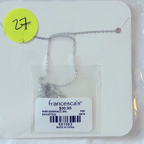 Kathleen Cubic Zirconia Baguette Bar Necklace - Picture 6 of 6